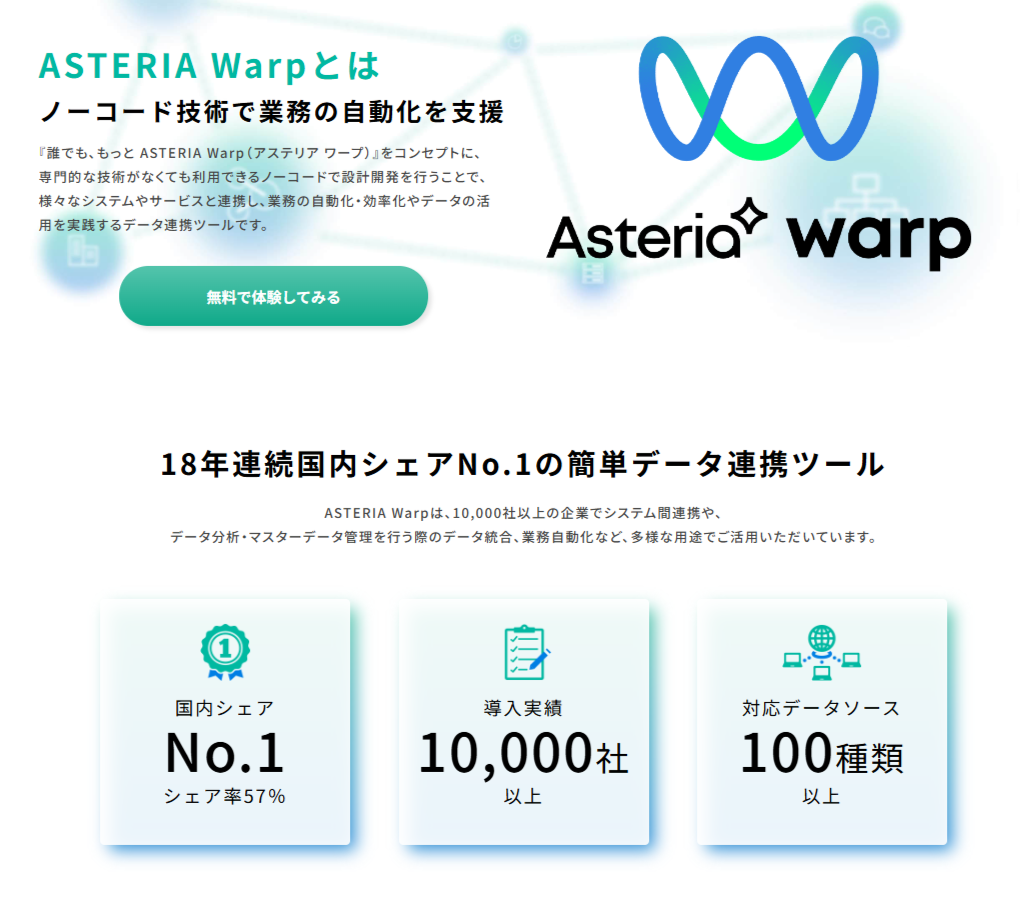 ASTERIA Warpの特徴画像